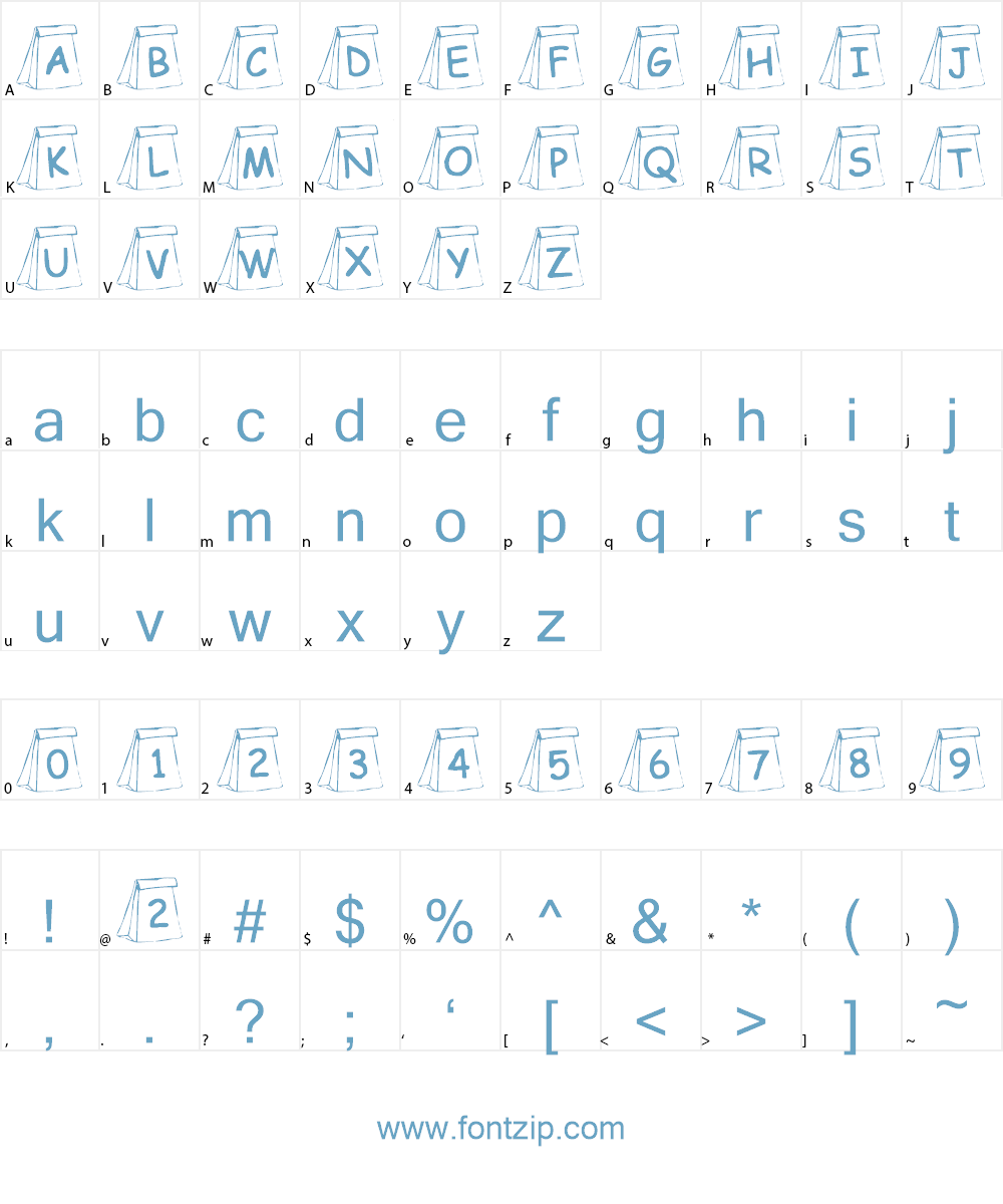 Summer's Lunch Bags Font Character